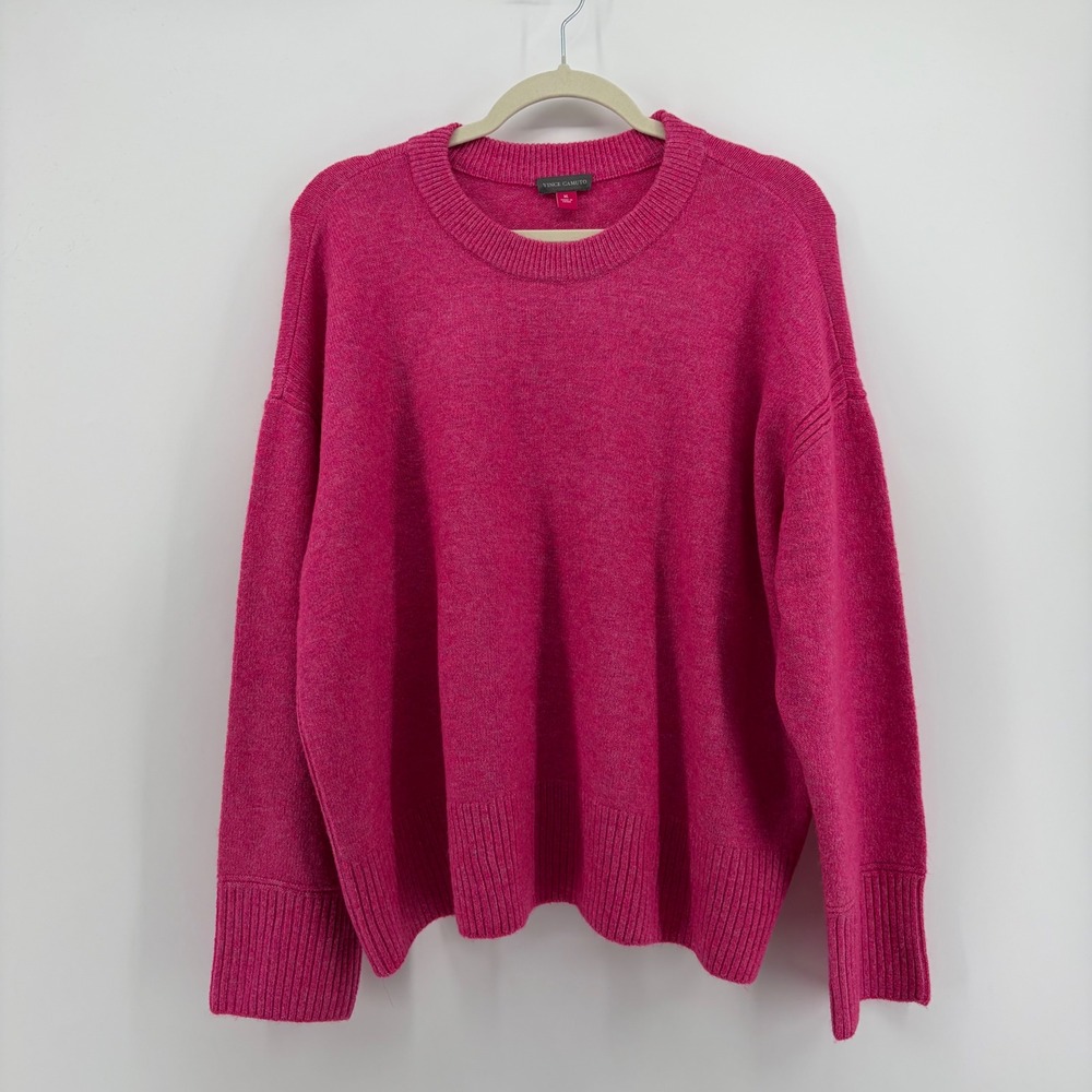 Vince Camuto Womens XL Pink Pullover Sweater Crew Neck Relaxed Fit Heathered